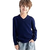 Chanyarn Boys and Girls 100% Merino Wool Sweater Fall Winter First-Line Ready to Wear V-Neck Long Sleeve Seamless Pullover