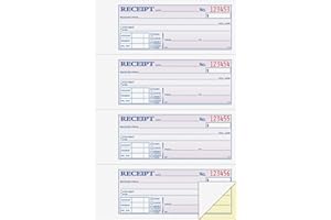 Adams Money and Rent Receipt, 7.63 x 11 Inches, 2-Parts, Carbonless, 4 per Page, 200 Sets, White and Canary, (DC1182)