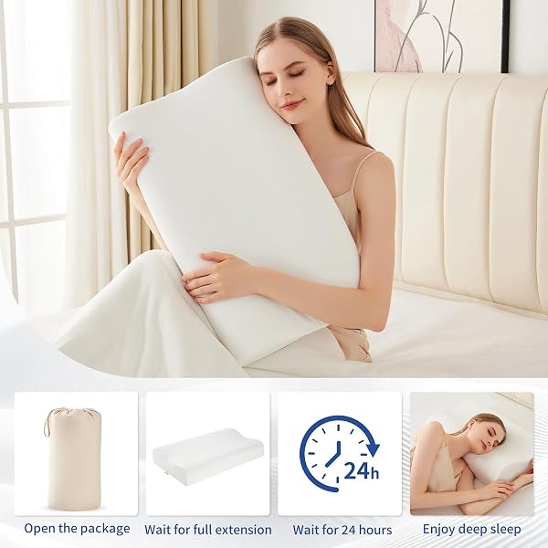 LUCKYCLOVER CERVICAL NECK PILLOW FOR SLEEPING, CONTOUR MEMORY FOAM PILLOWS FOR SLEEPING, ADJUSTABLE ERGONOMIC BED PILLOW,SUPPORT FOR SIDE BACK STOMACH SLEEPERS(WHITE)