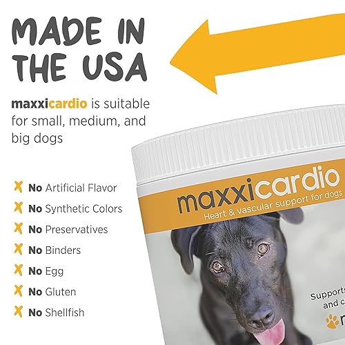 maxxicardio Dog Heart & Circulation Support Powder  Taurine + L-Carnitine  + Hawthorn + Ginkgo  Cardiovascular Support for Stamina, Endurance &  Healthy Heart Function  Made in USA  5.3 oz in Kenya | Whizz first SnS  40% healthcare