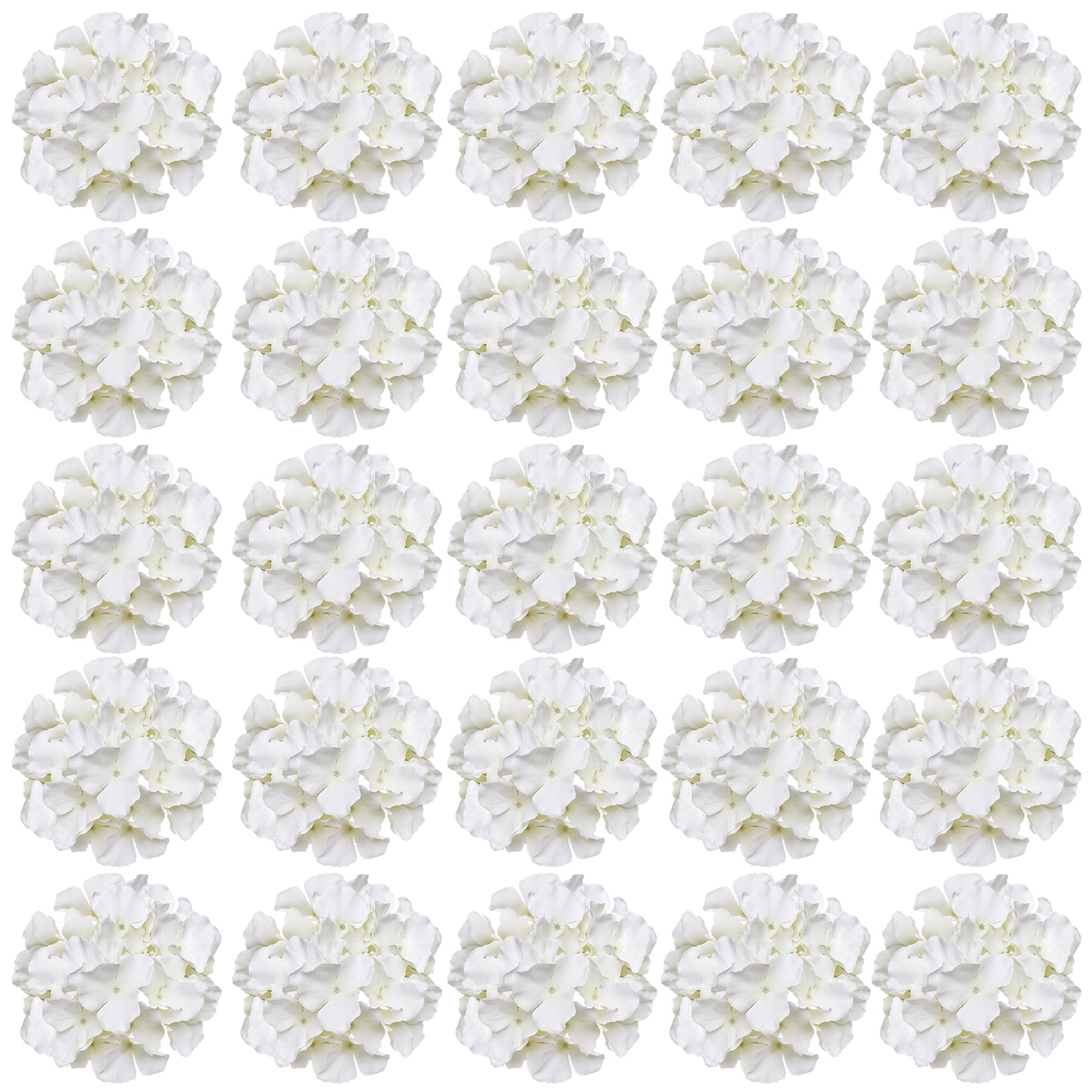 Photo 1 of FagusHome 30 Pcs Silk Hydrangea Heads Artificial Flowers Heads and Stems Fake Hydrangea Flowers for Home Wedding Decor (Creamy White)