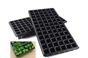 AIFUSI 10 Pack Seed Starter Kit, 72 Cell Seedling Trays Gardening Germination Plastic Tray Nursery Pots Mini Propagator Plant Grow Kit Plug Tray Starting Trays for Seedling Germination