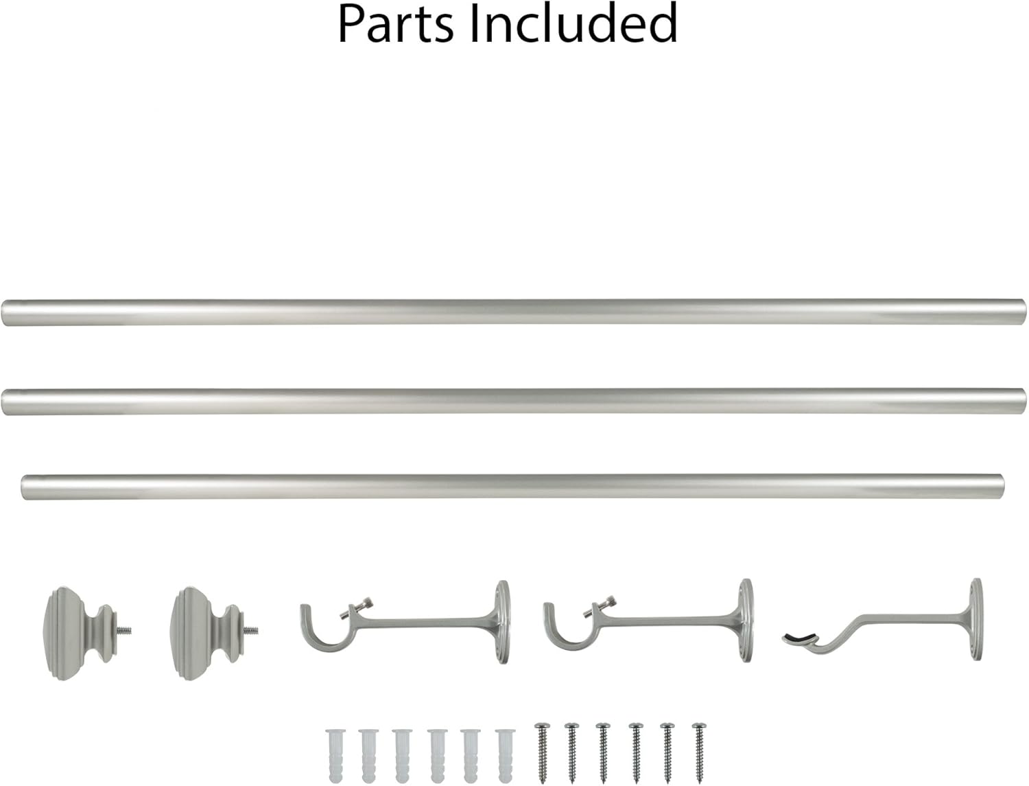 Decopolitan Square Adjustable Curtain Rod Set, 36 to 72-Inch, Nickel: Home & Kitchen