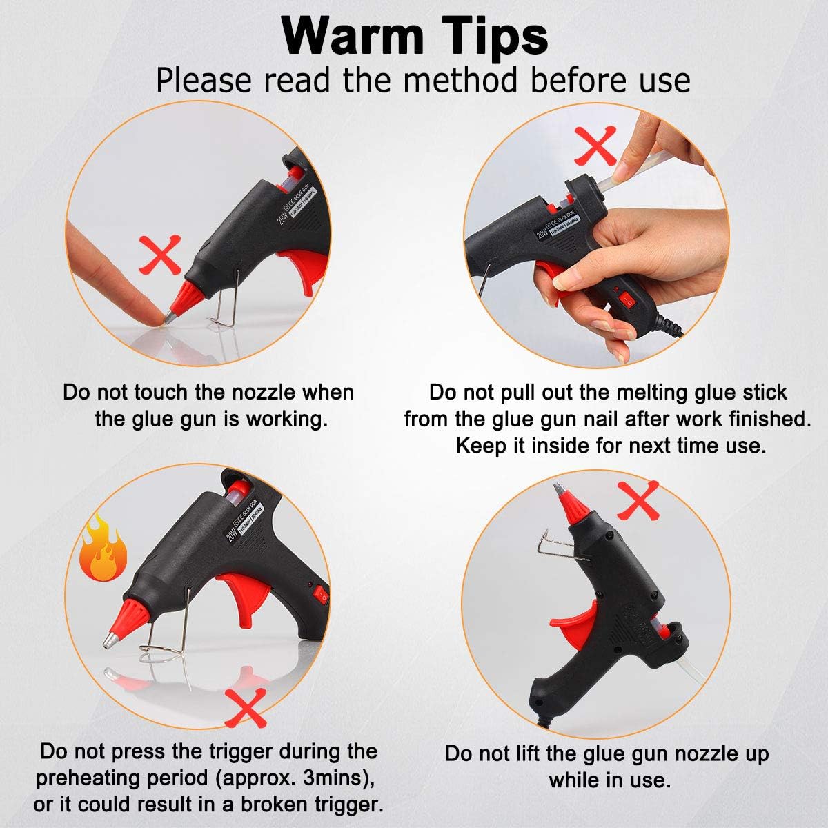 Hot glue gun, 20W Temp Mini Melt Glue Gun with 20PCS Glue sticks, Heating Fast, Perfect for DIY School Projects, Home Quick Repairs, Creative Arts & Crafts: Home Improvement