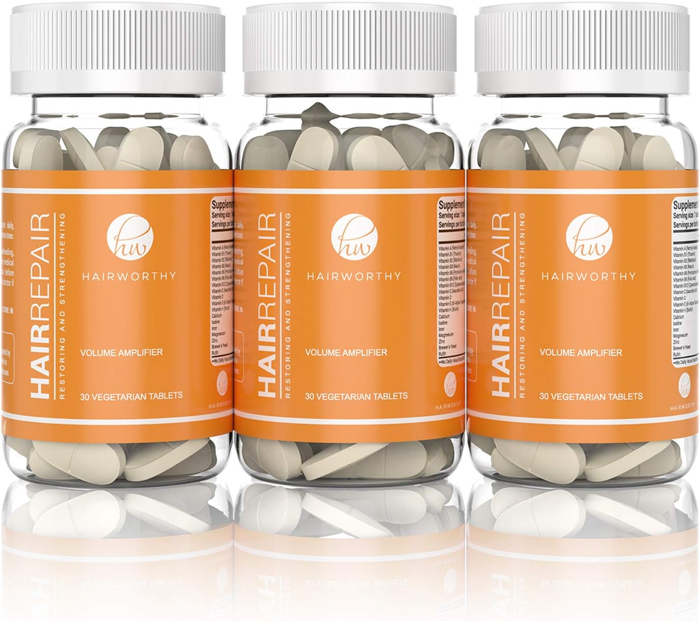 Hairworthy Hairrepair Tablets - Healthier, Fuller & More Volume. Brewer's Yeast and Biotin for Fast & NOTICEABLE Results. One Vegetarian Tablet A Day. Powerful Hair, Skin & Nail Supplement.
