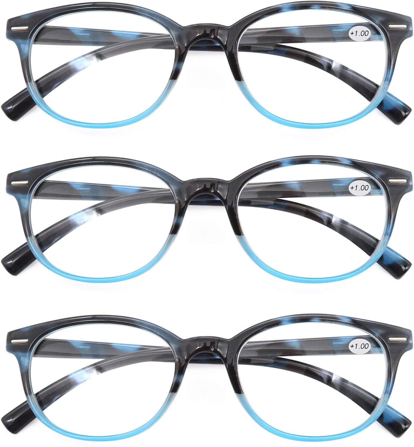 Women Reading Glasses 4.0 3 Pair Stylish Ladies Readers with Comfort Spring Hinge Pattern Design for Fashion Women Reading Pouch Included - Image 3