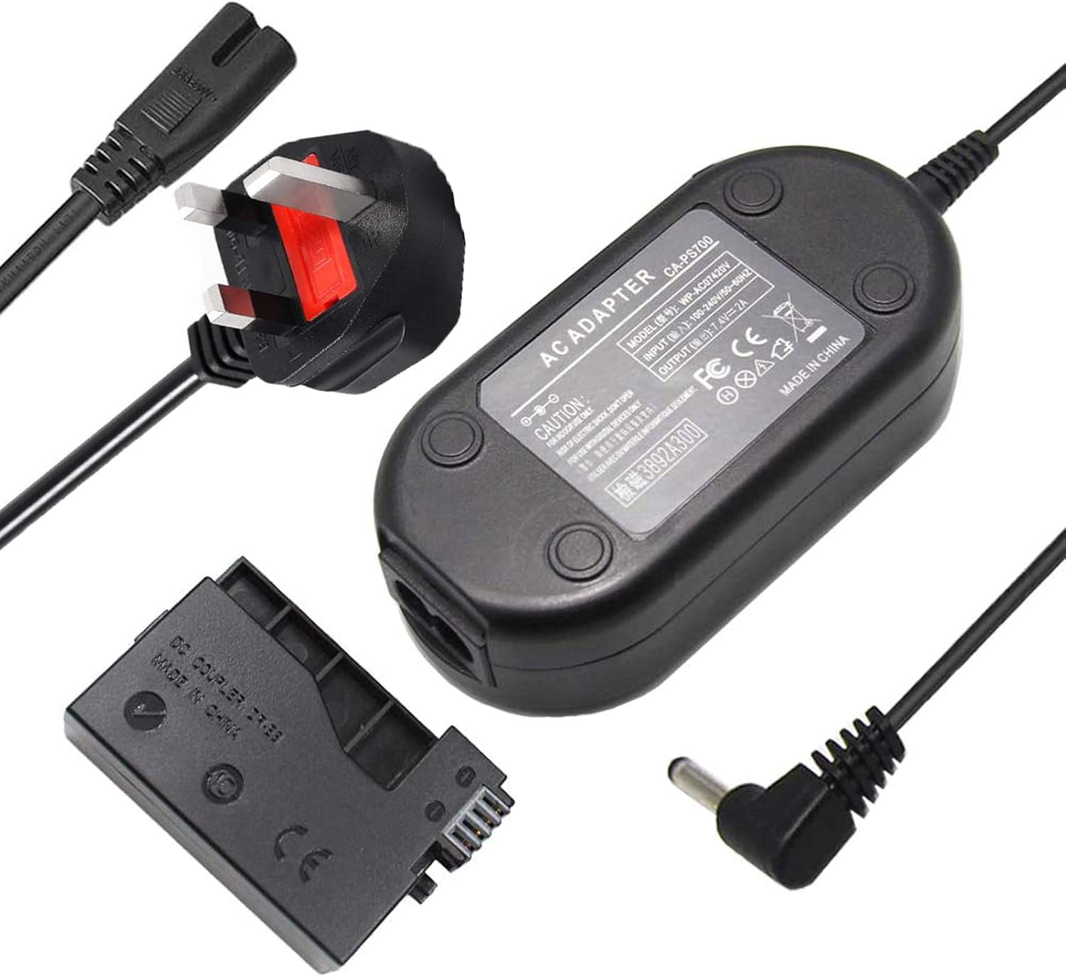 TKDY ACK-E8 Replacement AC Power Adapter Supply DR-E8 DC Coupler Charger Kit for Canon EOS Rebel T5i T4i T3i T2i Kiss X6 X5 X4 700D 650D 600D 550D