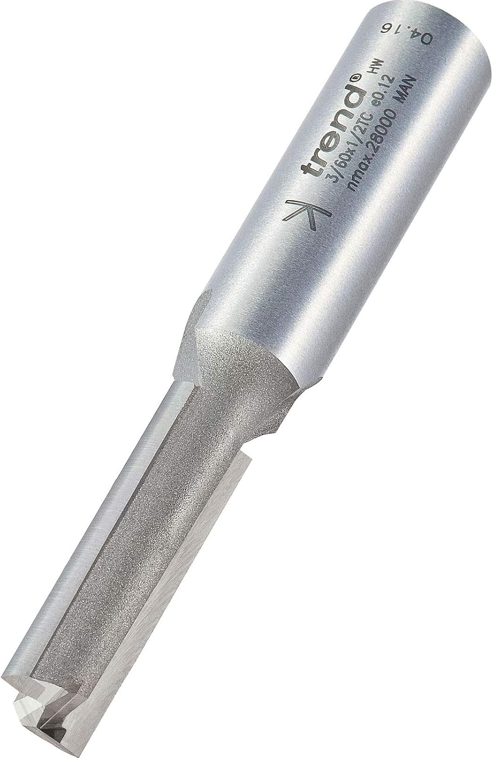 Trend Professional Straight Two Flute Router Cutter, 1/2 Inch Shank, 10mm Cut Diameter, 35mm Cut Length