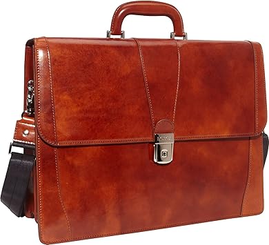 cognac briefcase