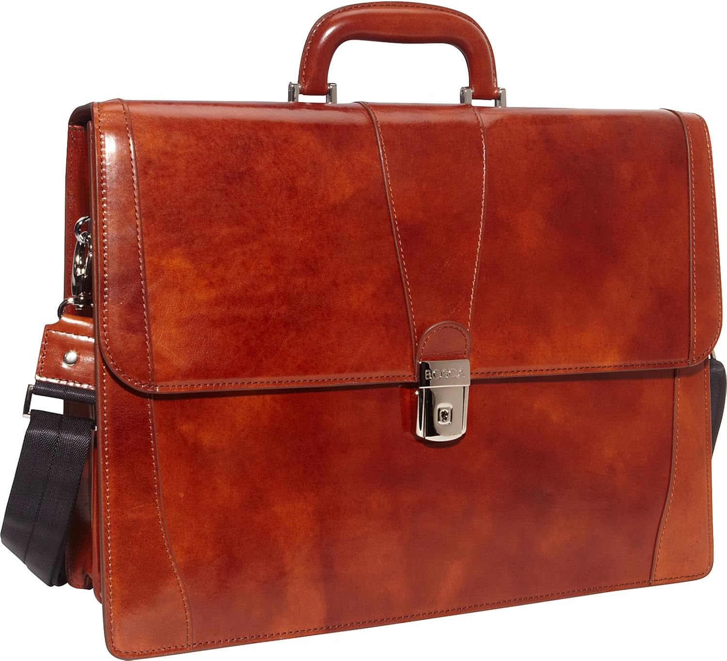 Bosca Old Leather Double Gusset Leather Briefcase Cognac at Amazon