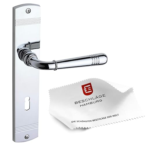 Türgriffe von Beschläge Hamburg: Türbeschlag Emily MPC BB — Türklinken mit Buntbart Langschild für Zimmertüren — Drückergarni