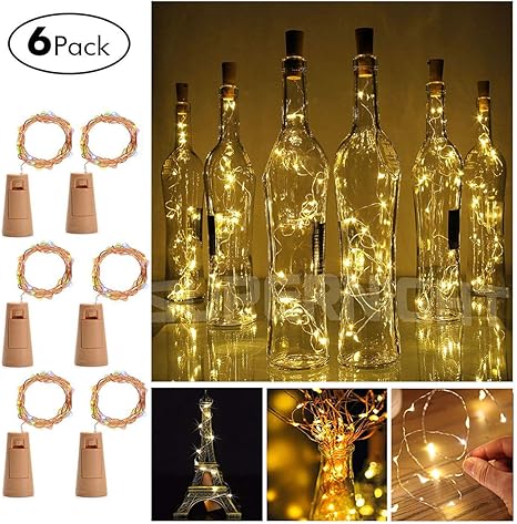 Amazon Com Novadeal 6 Pack 20 Led Wine Bottle Light Cork Shape