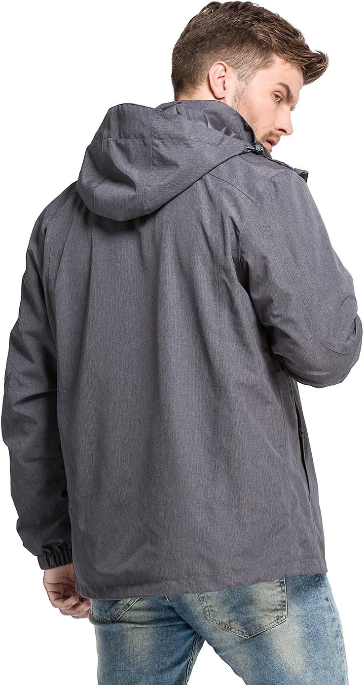 OutdoorMaster Men's 3-in-1 Ski Jacket - Winter Jacket Set with Fleece Liner Jacket & Hooded Waterproof Shell - for Men : Clothing