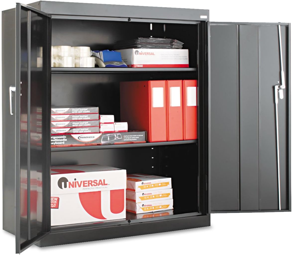 Realspace 3Shelf Metal Storage 42H x 36W x 18D Putty