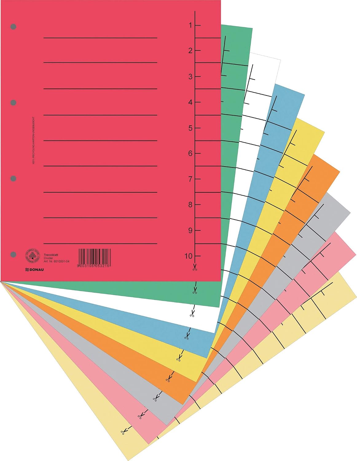 DONAU 8610001-12 Pack of 100 Dividers, Colour: Orange/Cardboard Index, Extra Wide - Image 5