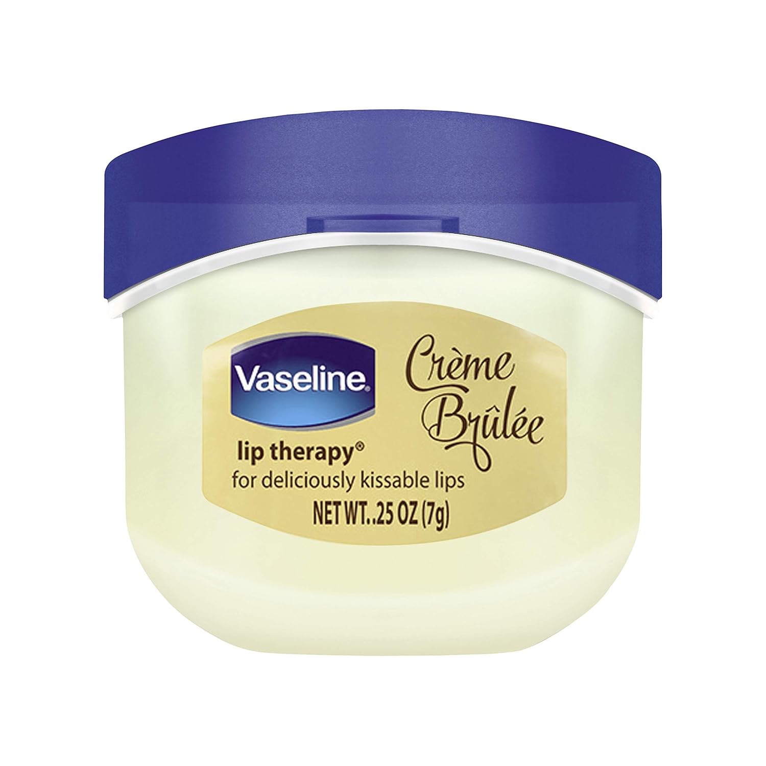 Vaseline Lip Balm for Instantly Soft Smooth Lips Crème Brûlée Lip Balm Locks In Moisture to Improve Hydration 0.25 oz : Beauty
