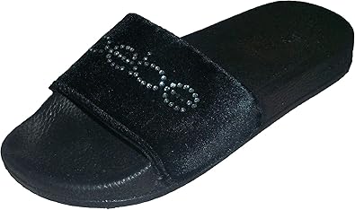 black velvet slides