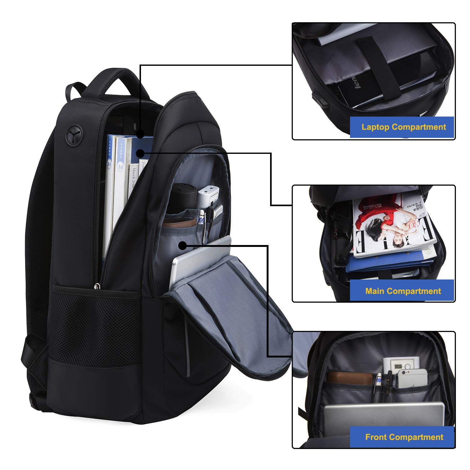 Xnuoyo 17,3 Zaino Porta PC Portatile per 12-17 Pollici Laptop Impermeabile  Zaino per Laptop con Porta USB di Ricarica Interfaccia Cuffie per Uomo  Scuola Zaffiro Valigeria urban-earth.co.uk