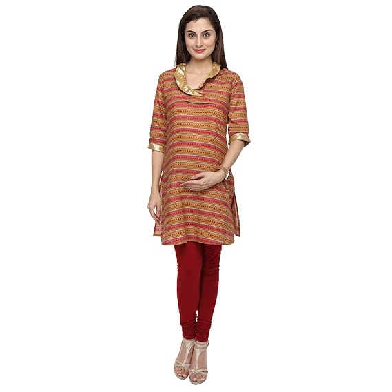 Women's Cotton Maroon Nursing Kurti