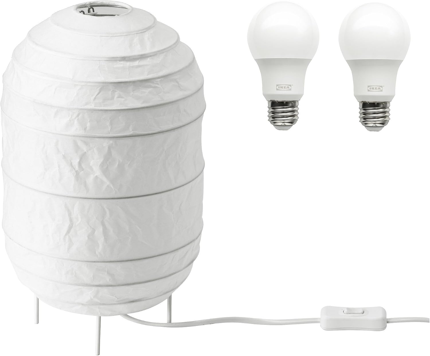 Ikea Storuman Paper Floor Lamp With 600 Lumen Led Light Bulbs