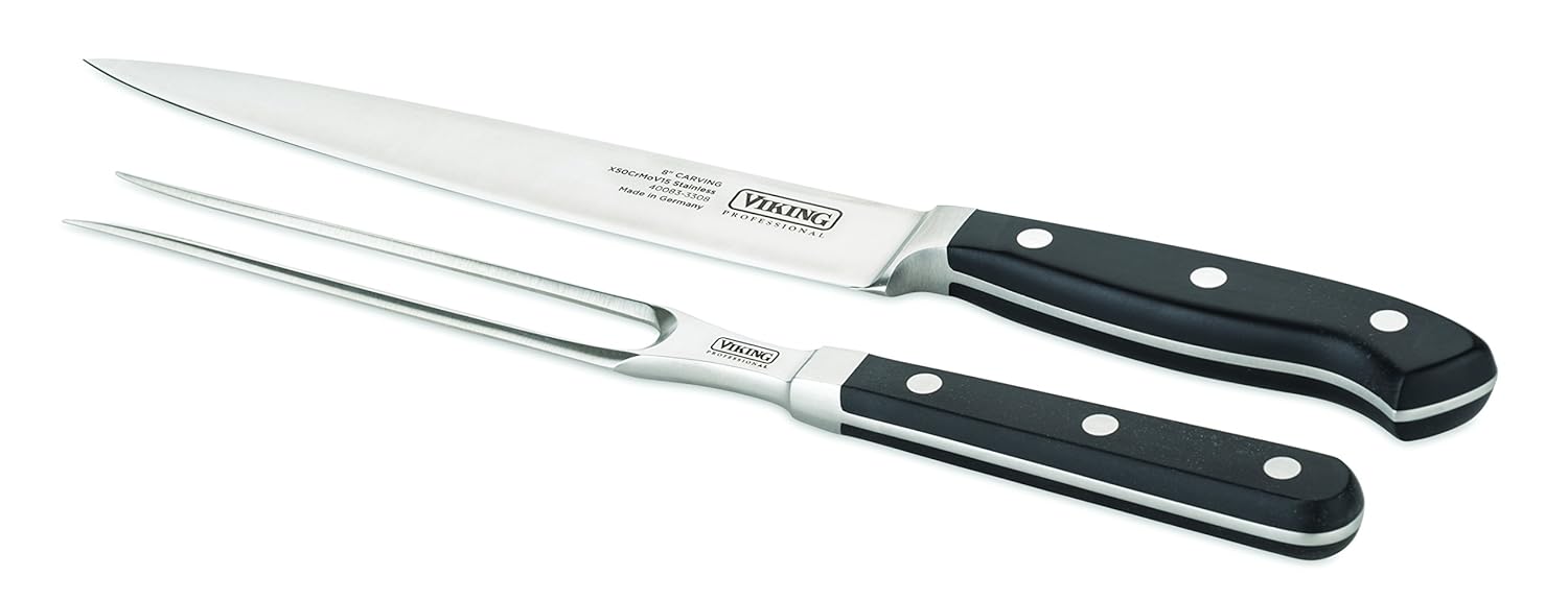 Viking 40083-9902 Professional Carving Knife and Meat Fork Set, 2 Piece