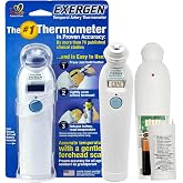 Exergen TAT-2000C Temporal Artery Forehead Thermometer for Baby Kids Adults | Displays Temperature Reading, Soft Glow, Silent Mode, Wipe Clean Sensor, 8 Reading Memory, 9V Battery Included for Family Use