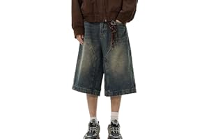 FANTASYGEARS Baggy Jean Shorts Men Women Long Jorts Y2k Hip Hop Demin Shorts Vintage Skater Jeans Streetwear