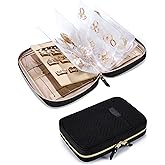 BAGSMART Jewelry Travel Organizer Case for Home Jewelry Organizer Storage Ring Binder Clear Bags Zipper Rolls Pouch for Necklaces, Earrings, Rings, Bracelets, Black