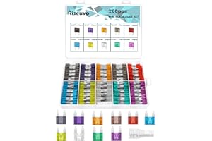 RISEUVO 250pcs Mini Blade Fuse Assortment - Car Automotive Truck Auto ATM Fuse Kit (2A 3A 5A 7.5A 10A 15A 20A 25A 30A 35A)