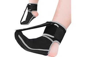 COMFORCE Plantar Fasciitis Night Splint Sock, Adjustable Plantar Fasciitis Brace for Foot Drop, Achilles Tendonitis, Heel Spur, Pain Relief, Black (Large)