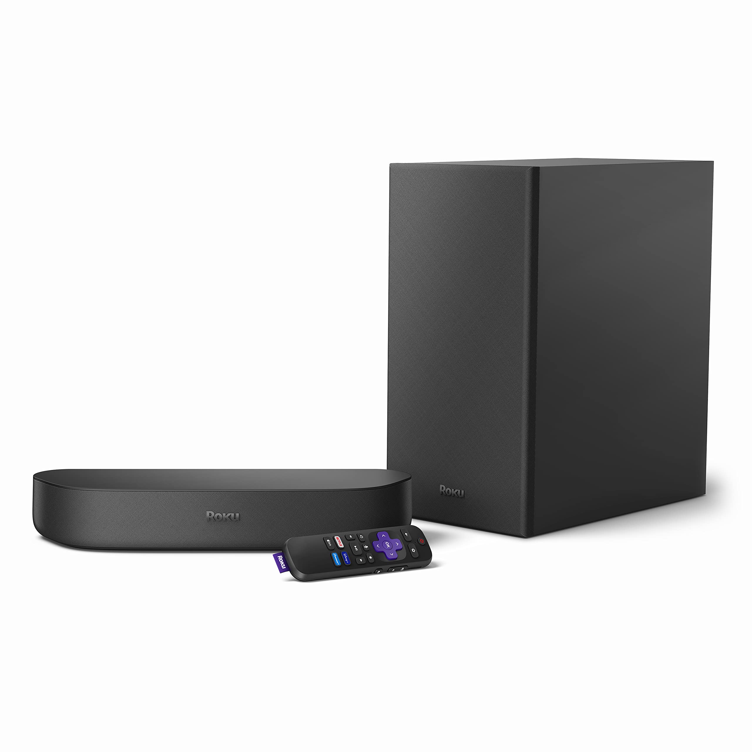 Roku Streambar & Wireless Bass Premium 4K HDR Soundbar with Subwoofer, Voice Remote, Free & Live TV Streaming