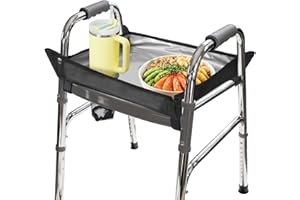 UKQRRTC Walker Tray for Folding Walker, Large Capacity Universal Walker Basket Organizer with Cup Holder, Oxford Fabric Struc