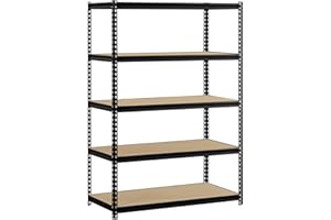 Muscle Rack UR245P-BLK 5-Shelf Unit, 48" Width x 72" Height x 24" Depth