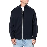 Armani Exchange mens Logo Tape Full Zip Cotton Poly Bomber Sweatshirt