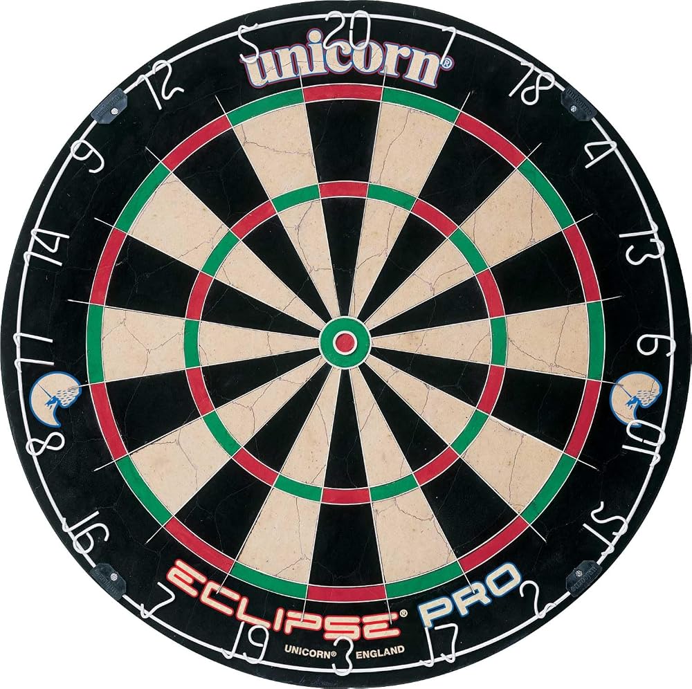 Unicorn Eclipse Pro Dartboard – Sisal Bristle, Staple-Free, Rotatable Ring