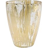 Golden Brushstroke Glass Vase by Vietri