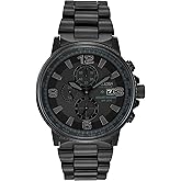 Citizen Men's Eco-Drive Weekender Nighthawk Chronograph Watch in Black IP Stainless Steel, Black Dial (Model: CA0295-58E)