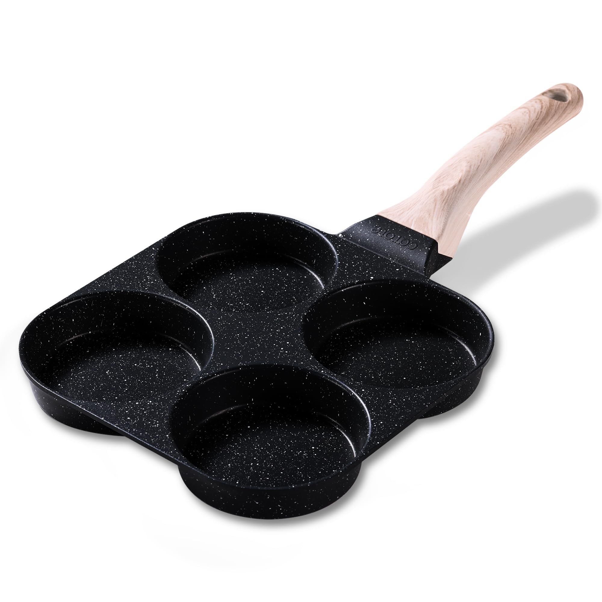 Photo 1 of CAROTE Egg Pan Omelette Pan, 4-Cup Nonstick Granite Omelette Skillet - Pancake Pan and Healthy Egg Cooker Suitable for Gas Stove & Induction Cookware, Black