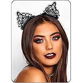 Catery Lace Cat Ears Headbands Cute Head Bands Halloween Cat Ear Head Hoops Party Cosplay Fashion Hair Accessory for Women