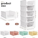 SNSLXH 5 Pack Stackable Closet Storage Boxes Pink Multifunctional Foldable view 2