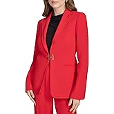 Halston Womens Halston H Closure Woven Office Workwear Blazer