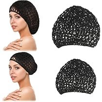 Amazon.com: Geosar 4 Pieces Mesh Crochet Hair Net Rayon Knit Snood ...