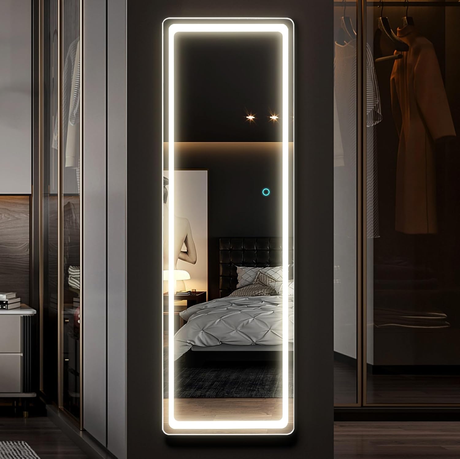 Mirrors - LVSOMT Full-Length Mirror with Lights, 47