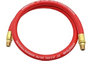 GOODYEAR Good Year 10318 3' x 3/8" 250 PSI Rubber Whip Hose, Red
