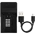 VW-VBK180 USB Charger for Panasonic HDC-HS60, HDC-HS80, HDC-SD40, HDC-SD60, HDC-SD80, HDC-SD90, HDC-TM40, HDC-TM60, HDC-TM80, HDC-TM90, SDR-H100, SDR-H85, SDR-S50, SDR-T50 Camera and More