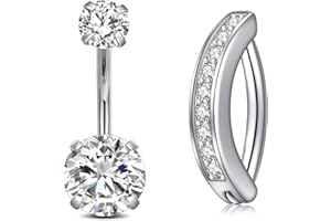 MODRSA Belly Rings Belly Button Rings Surgical Steel Belly Button Ring for Women Belly Piercing Jewelry Silver Belly Ring Dia