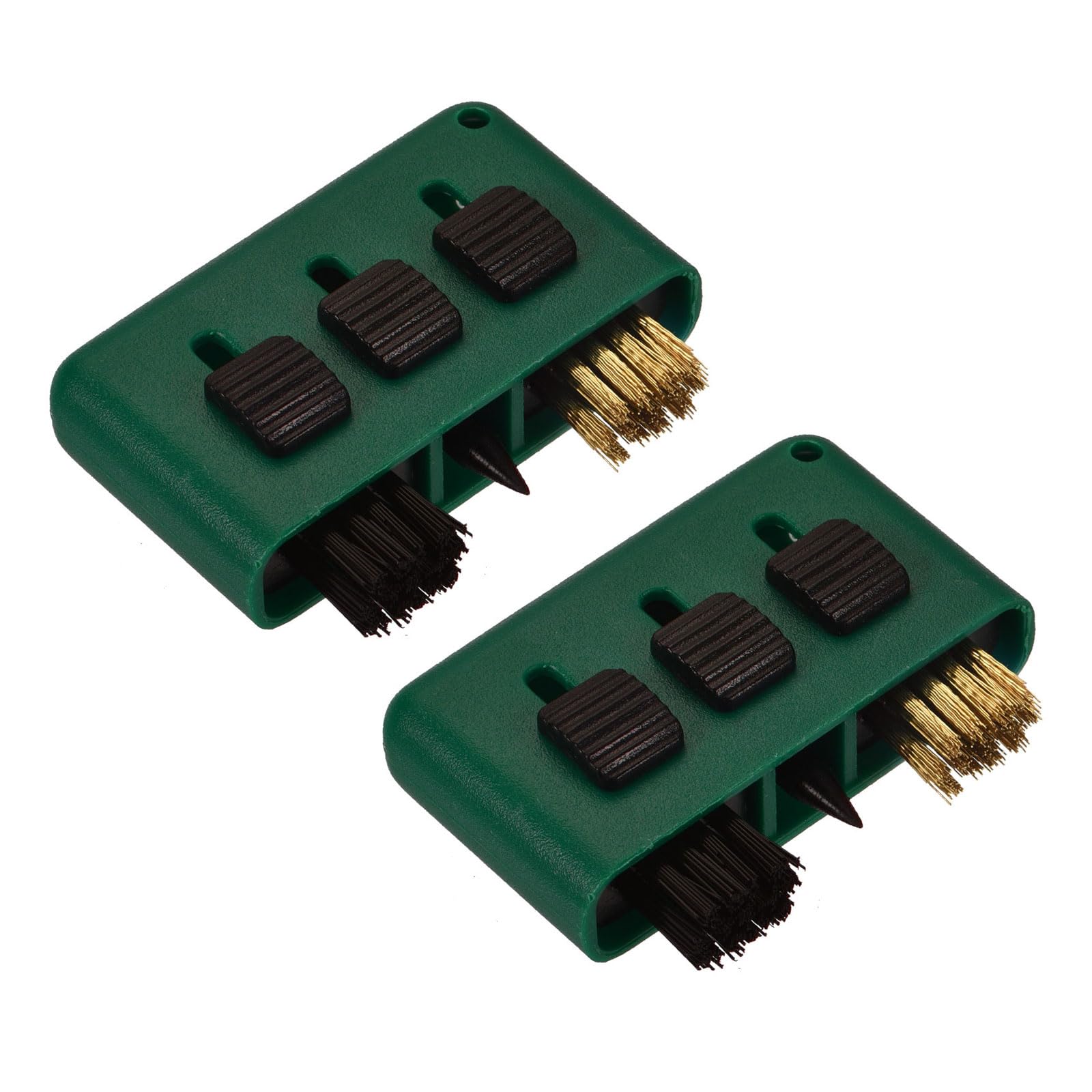 M METERXITY 2 Pack Golf Club Brush - Golf Club Groove Cleaner 3 in 1 Bristle Head Cleaning Tools, Retractable, Apply to Outdoor (Green)