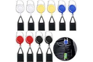 NOSINY 10 Pieces Retractable Lighter Clip Assorted Color Lighter Holder Keychain with Clip Classic Lighter Cover, Single Clip for Convenience, Black, White, Red, Blue, Yellow