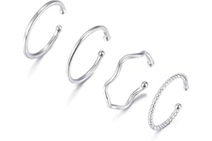 JOERICA 4 PCS Toe Rings 925 Sterling Silver Gold Plated Open Toe Rings for Women Adjustable Simple Thin Band Minimalist Beach Toe Rings Set Foot Jewelry