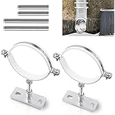 2 Sets 4 Inch Adjustable Pipe Bracket Heavy Duty Adjustable Clamp Bracket with Screw & Expansion Tube Wall Support Chimney Pi